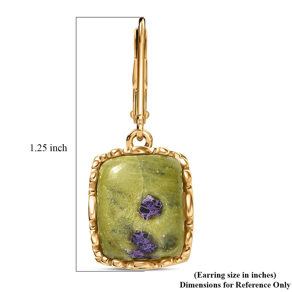 Tasmanian Stichtite 13.35 ctw Earthborn Crown Majesty Earrings 18K Gold Plated
