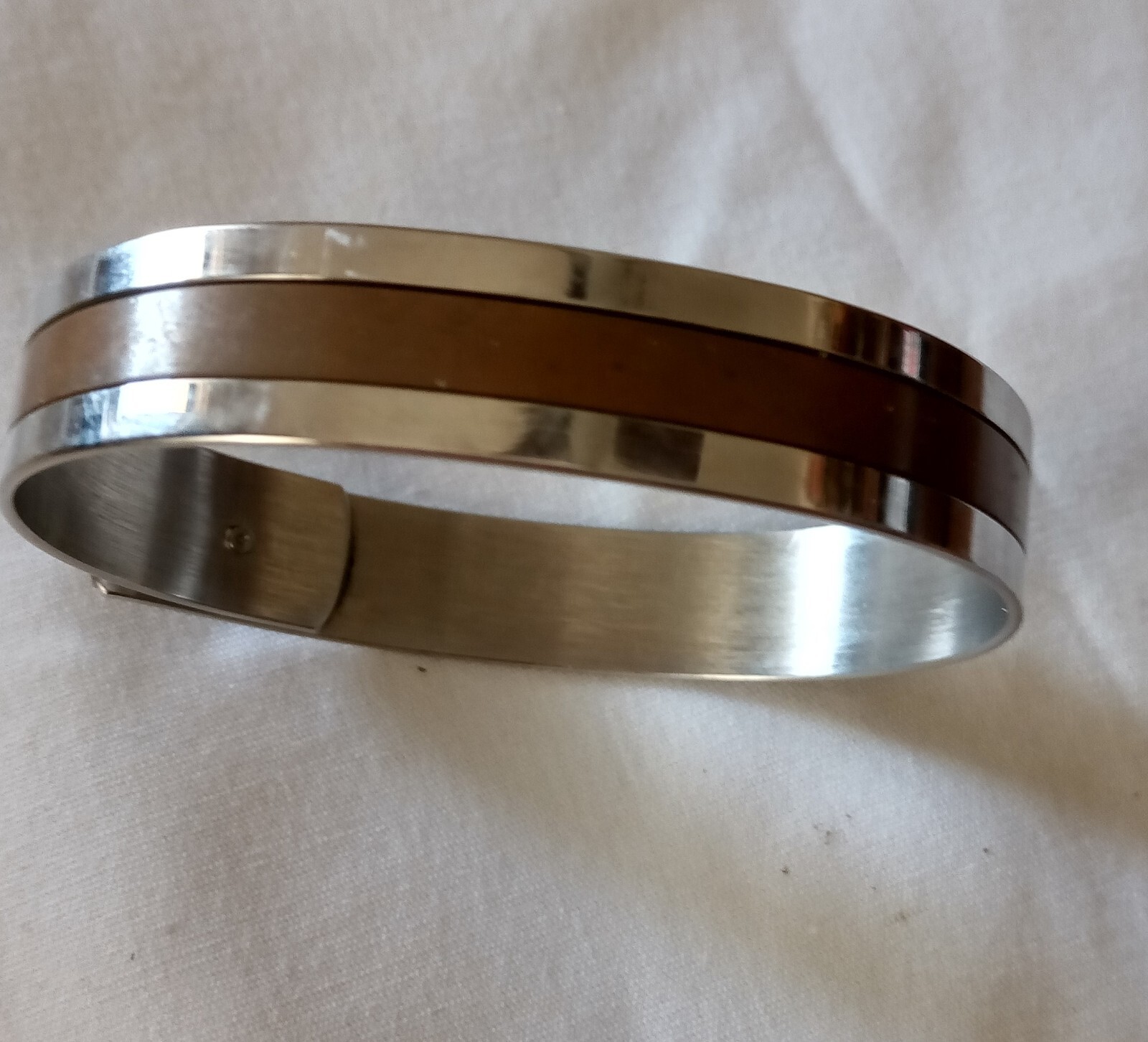 Women’s Bracelet Oblong Size Small Brown/Silver 8″ Free Shipping