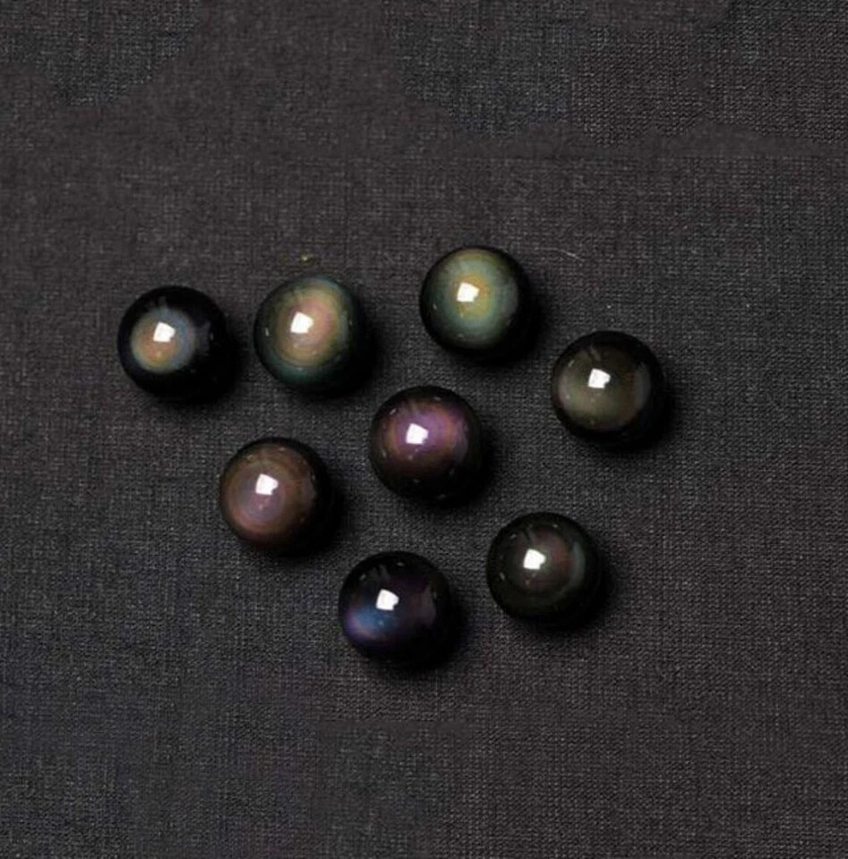 Rainbow Obsidian Pendant Necklace 16mm Healing Amulet Crystal Luck Charm Jewelry