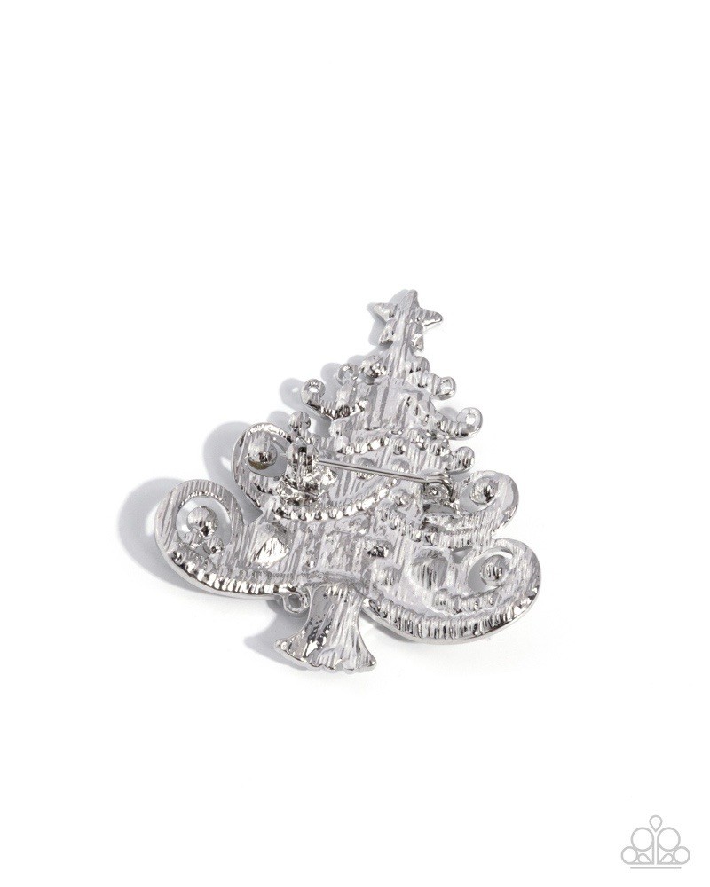 Twinkling Tannenbaum – Green Paparazzi Brooch