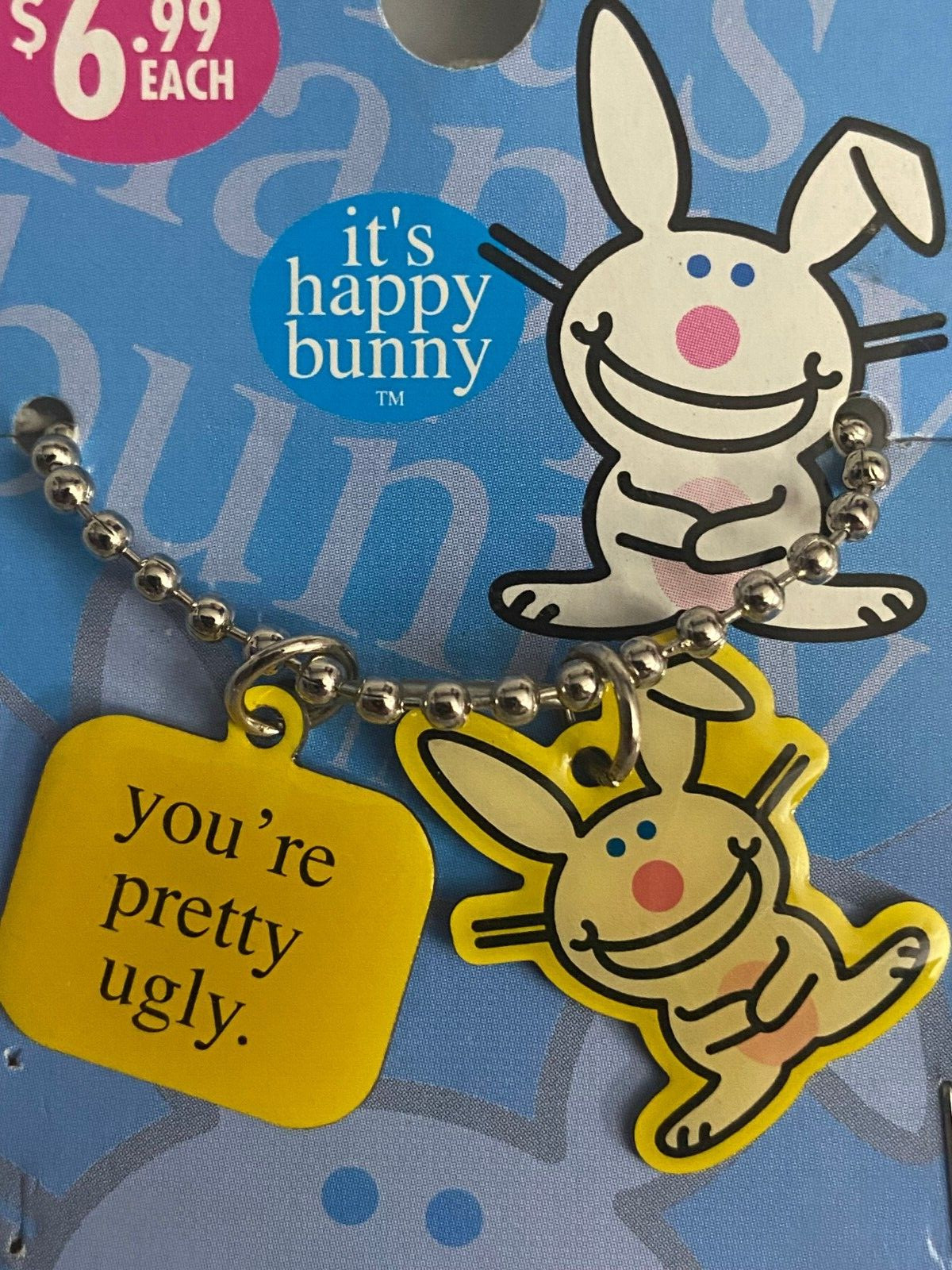 It’s Happy Bunny Charm Necklace (You’re Pretty Ugly) *NEW* US1