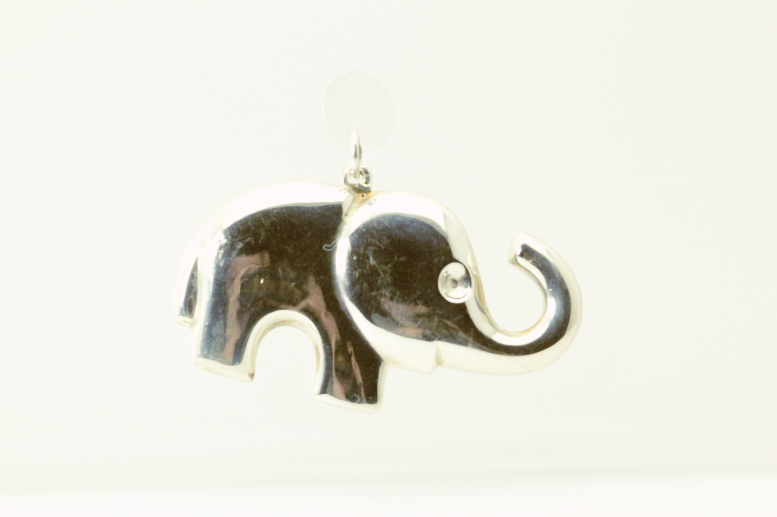 925 Sterling Silver Puffy Cute Large Elephant Pendant 8.2 Grams (PEN5592)