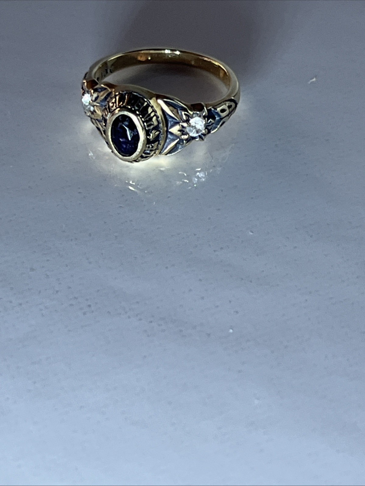 Oval Birthstone High School Class Ring Graduation Size 5 Stamped 10k(See Photos)