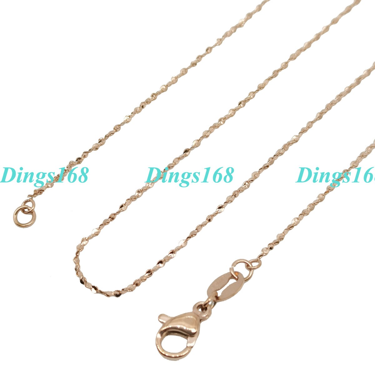 18K Rose Gold Filled Hypo-Allergenic 24″ 1 mm Italian Starry Chain Necklace H127