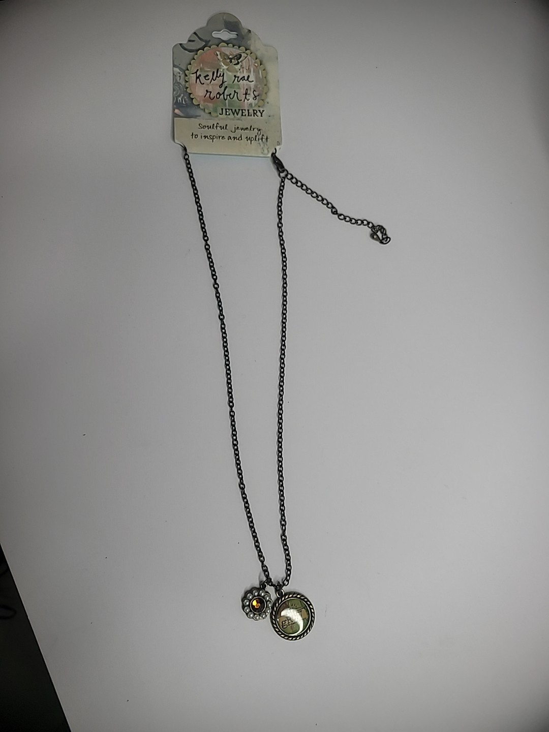 New Demdaco Studio Grow Charm Necklace Gold Tone Charms Beaded Jewelry Costume