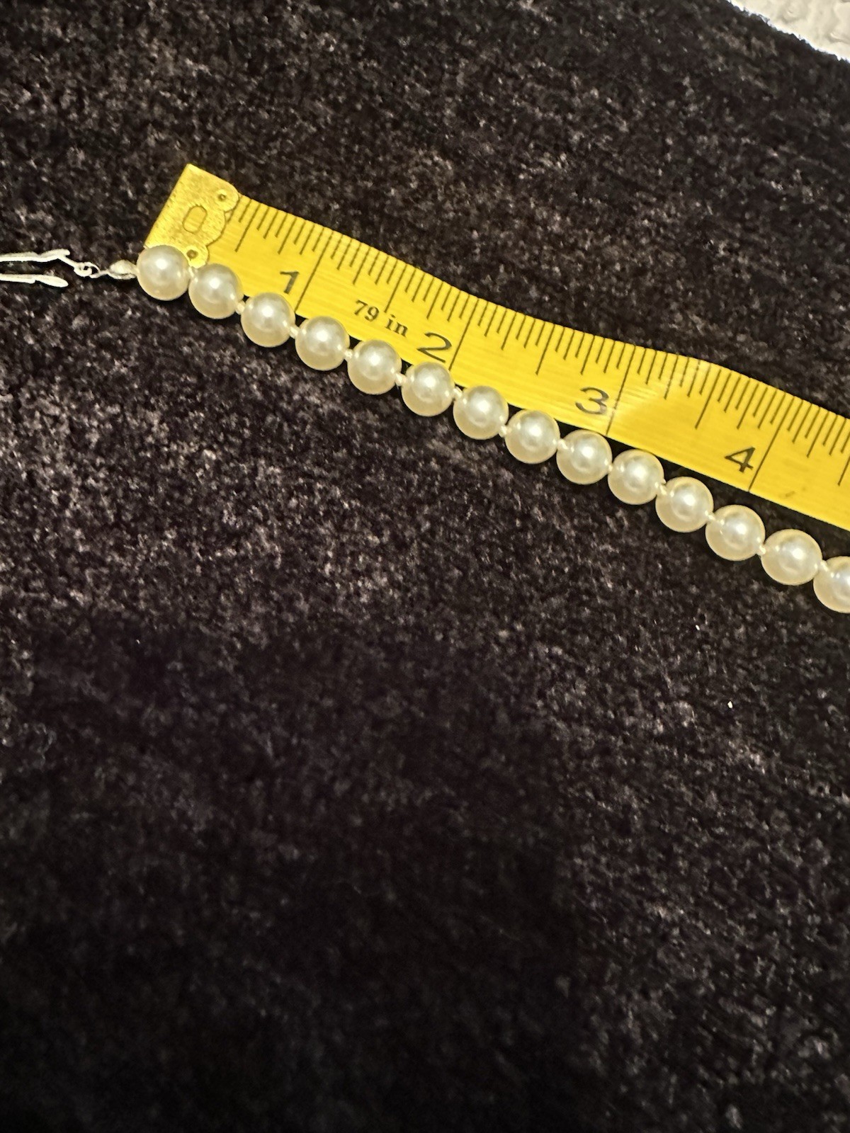 Ivory Faux Beaded Pearl Necklace With Silver Tone Clasp