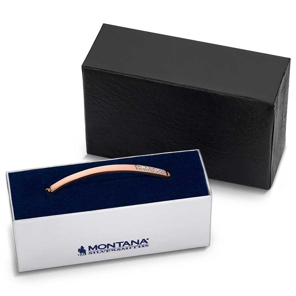 Montana Silversmiths Rose Saloon Bar Rose Gold Crystal Adjustable Bracelet