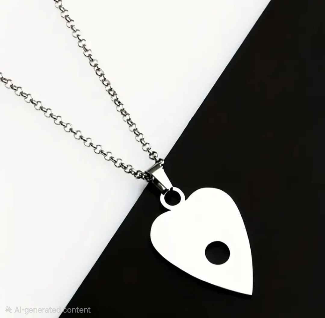 Silver Planchette Ouija Necklace Goth Occult Stainless Free Ship US seller