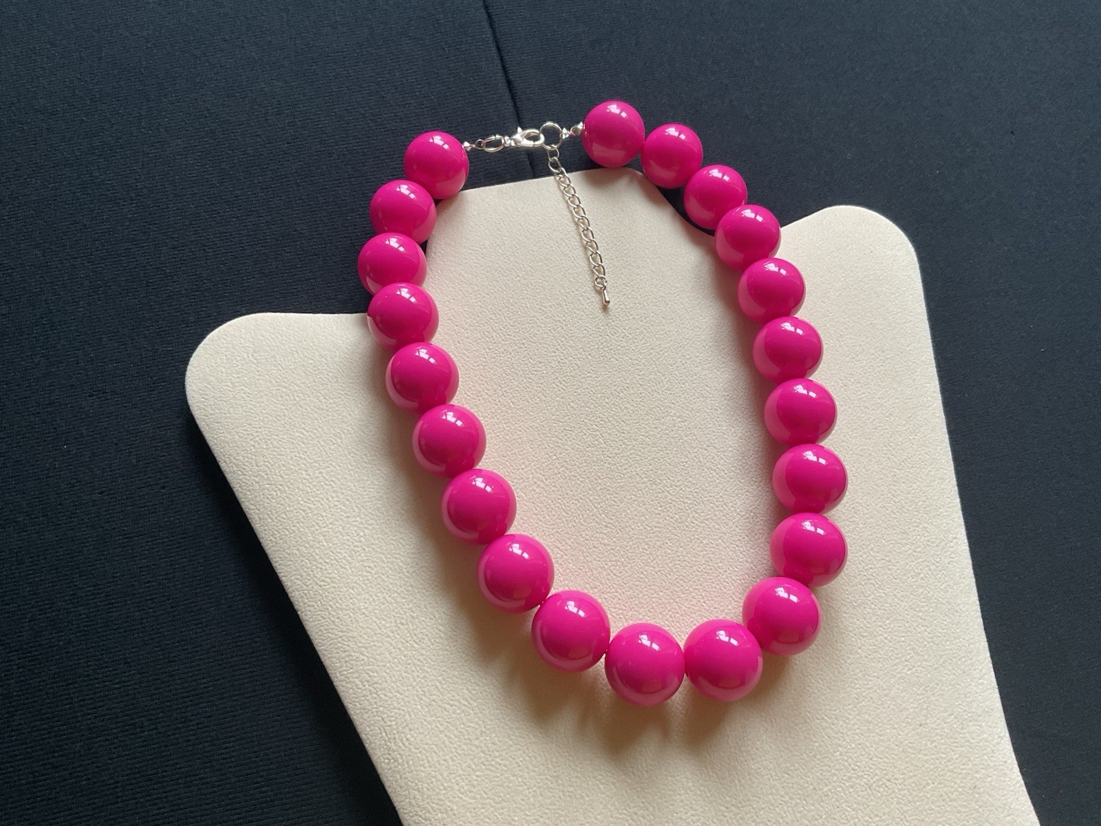 Chunky Rose Pink Adjustable Choker Necklace