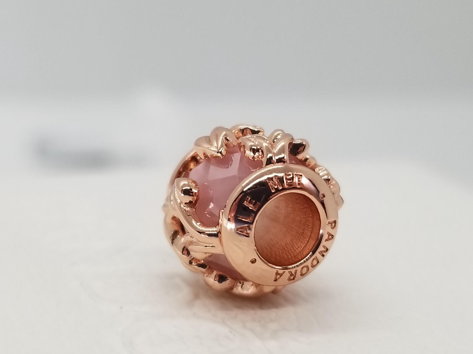 Authentic Pandora moments Rose gold Pink Decorative Leaves Charm