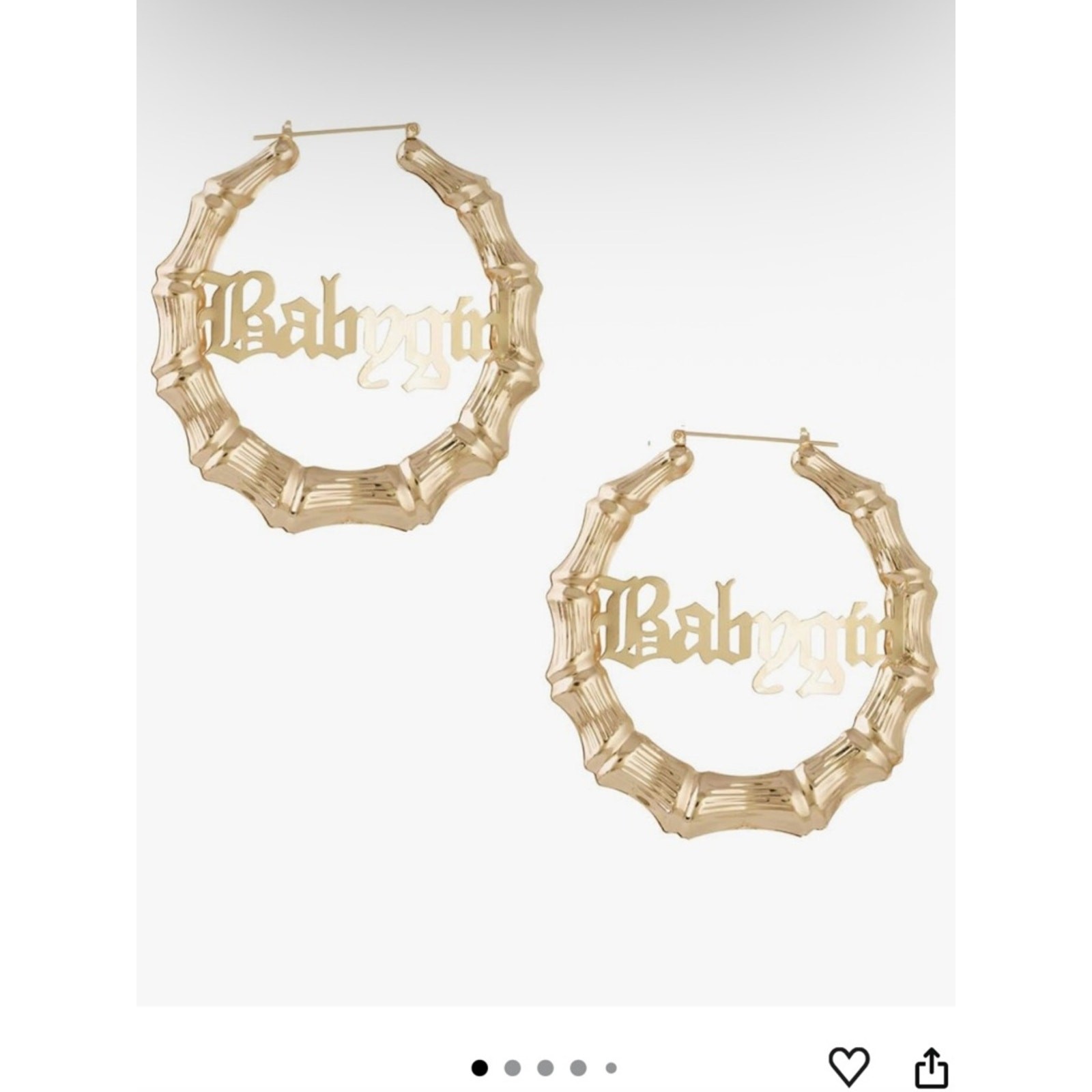 Old English Font Word 9cm elegant Large Bamboo Earrings