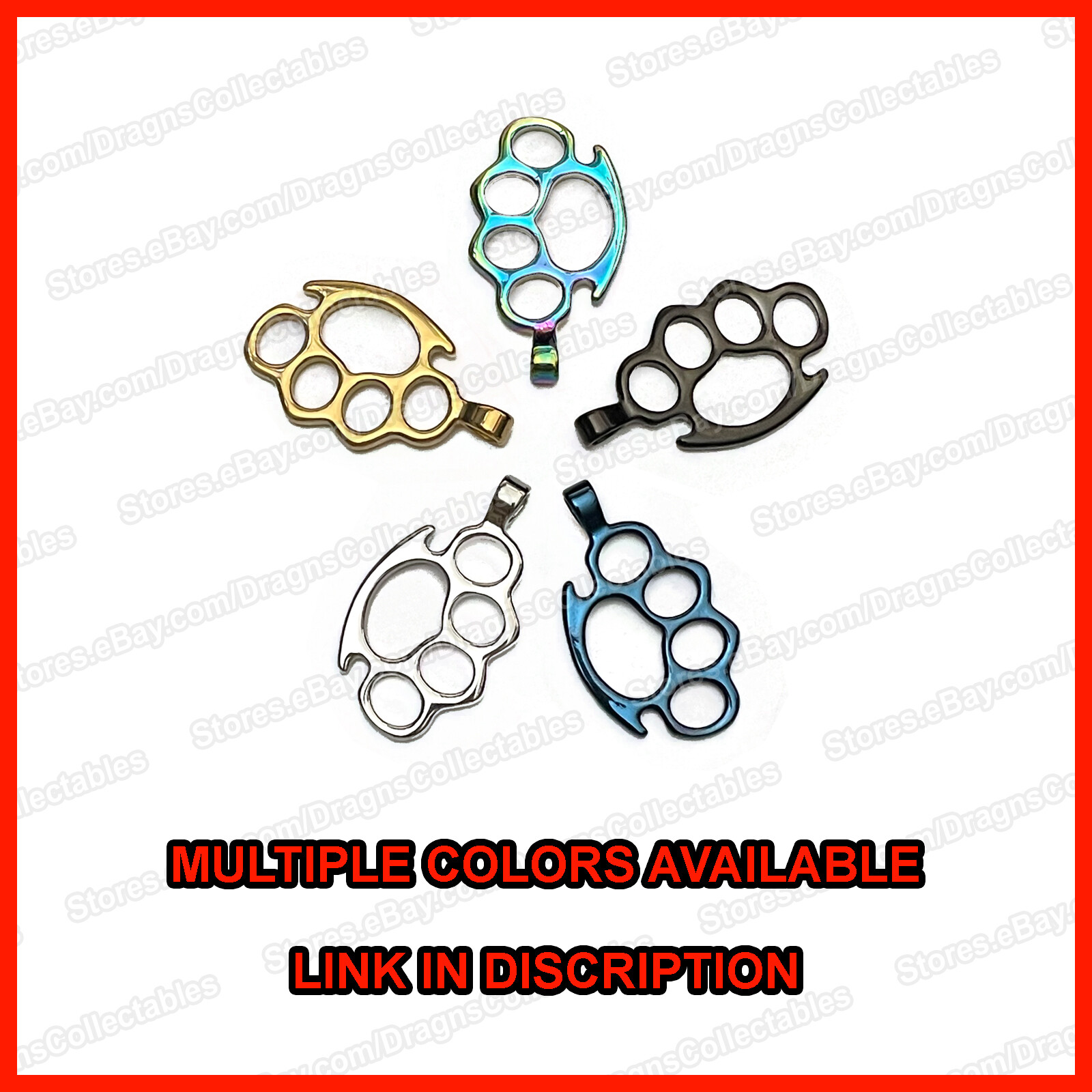 Metal stainless steel necklace brass knuckle dusters work hardened Multi color