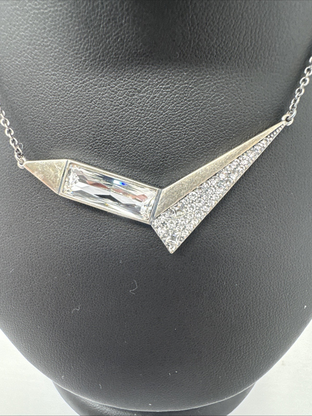Touchstone Crystal by Swarovski Frosted Edge Necklace BNIB