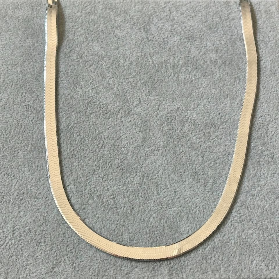 Collar Planchado Doble Vista 45cm, Plata .925