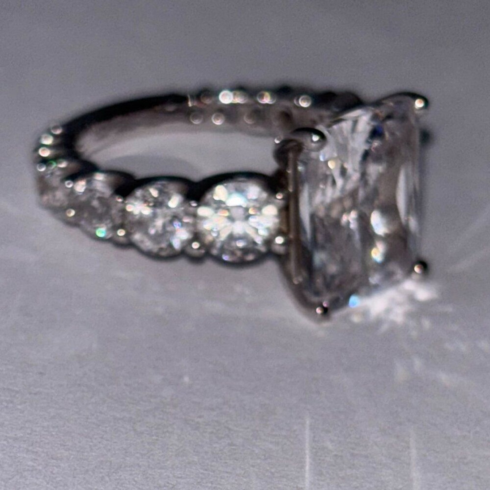 Platinum Clad® 925 Sterling Silver Cushion Cut CZ Engagement Ring Size 4