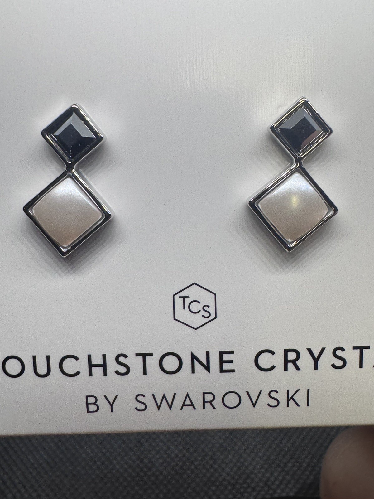 Touchstone Crystal By Swavorksi : Greyed Out Earrings 1745E