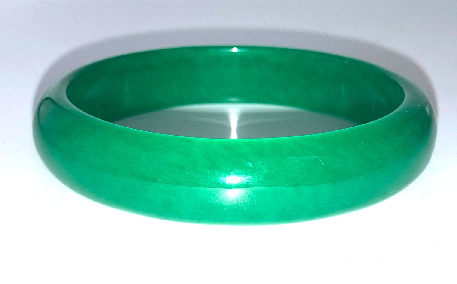 TREATED GREEN JADE JADEITE JEMSTONE BANGLE JEWELRY BRACELET