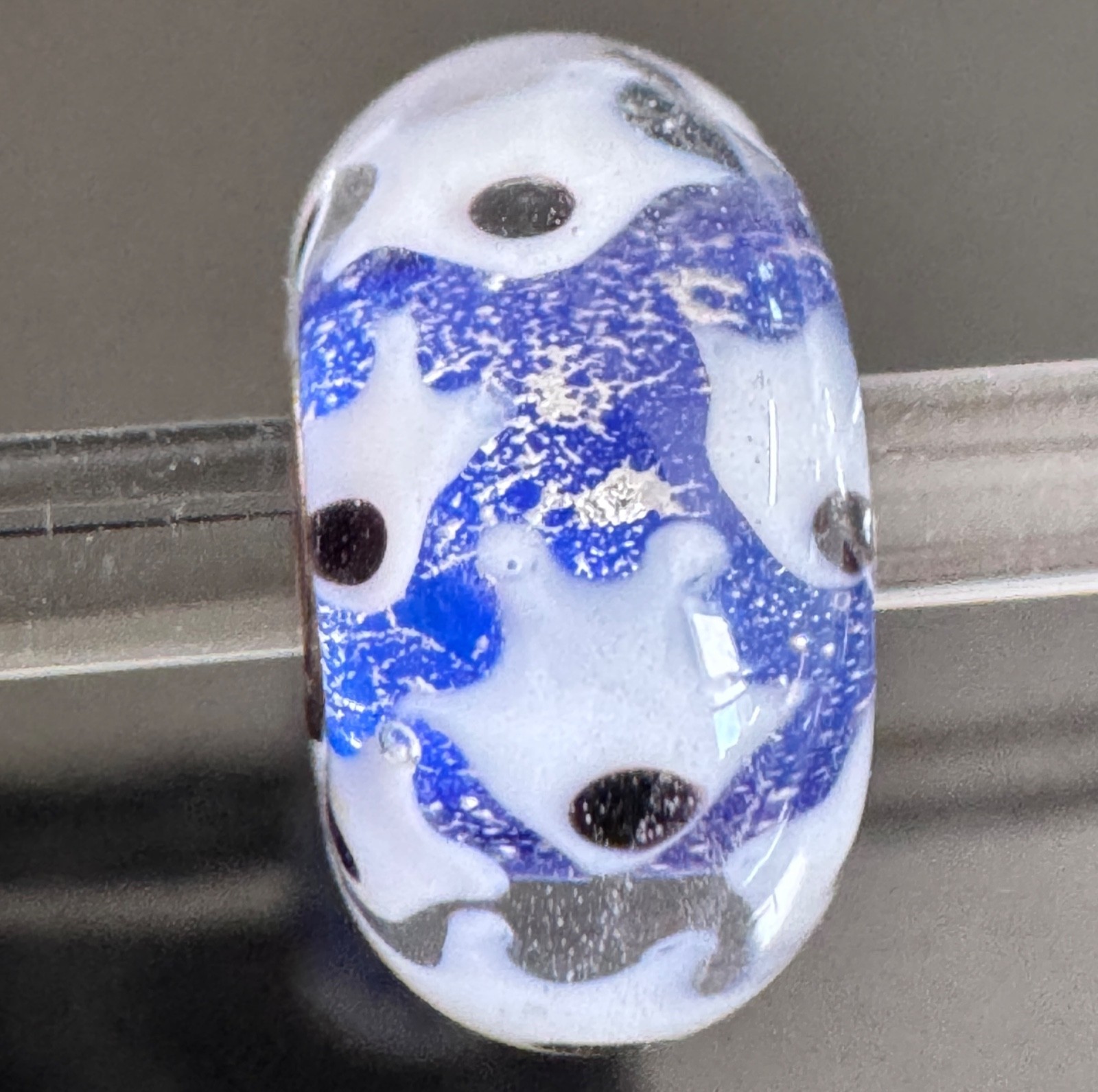 NEW💕Trollbeads UNIQUES Critters Beautiful Blue Cosmic Base with White Starfish