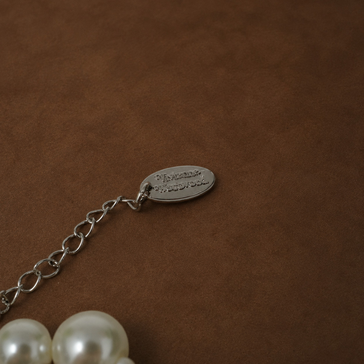 Vivienne Westwood Necklace Single Row Pearl Large Silver Orb Pendant With Box