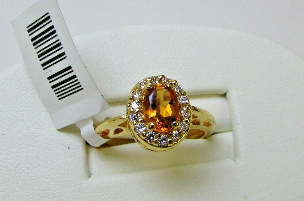 Allison Reed Gold Tone Citrine Topaz Ring Size 7 (O45 1658 05) NEW