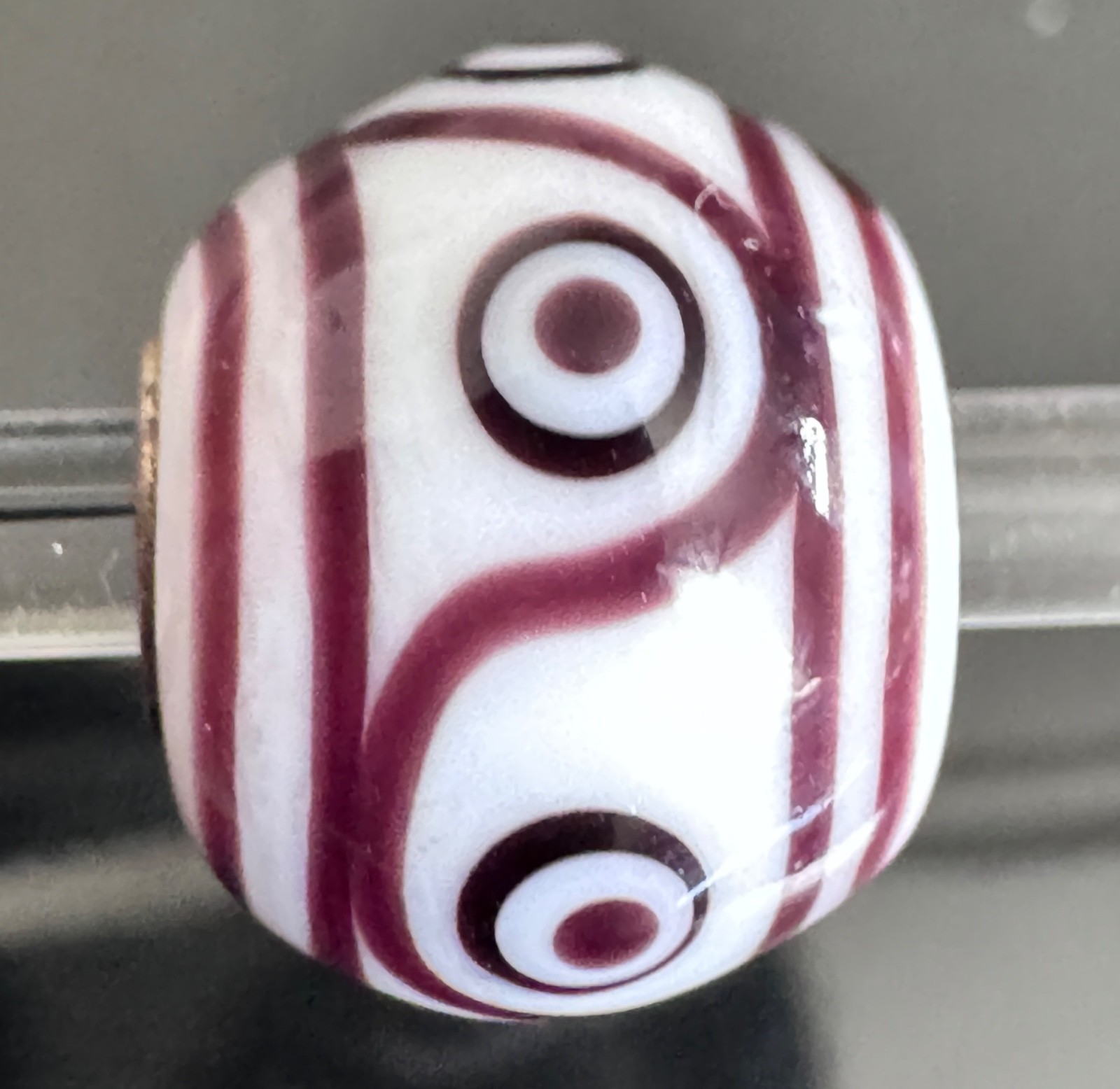 Trollbeads Sterling silver White Base MINI BARREL BEAD NO. 20