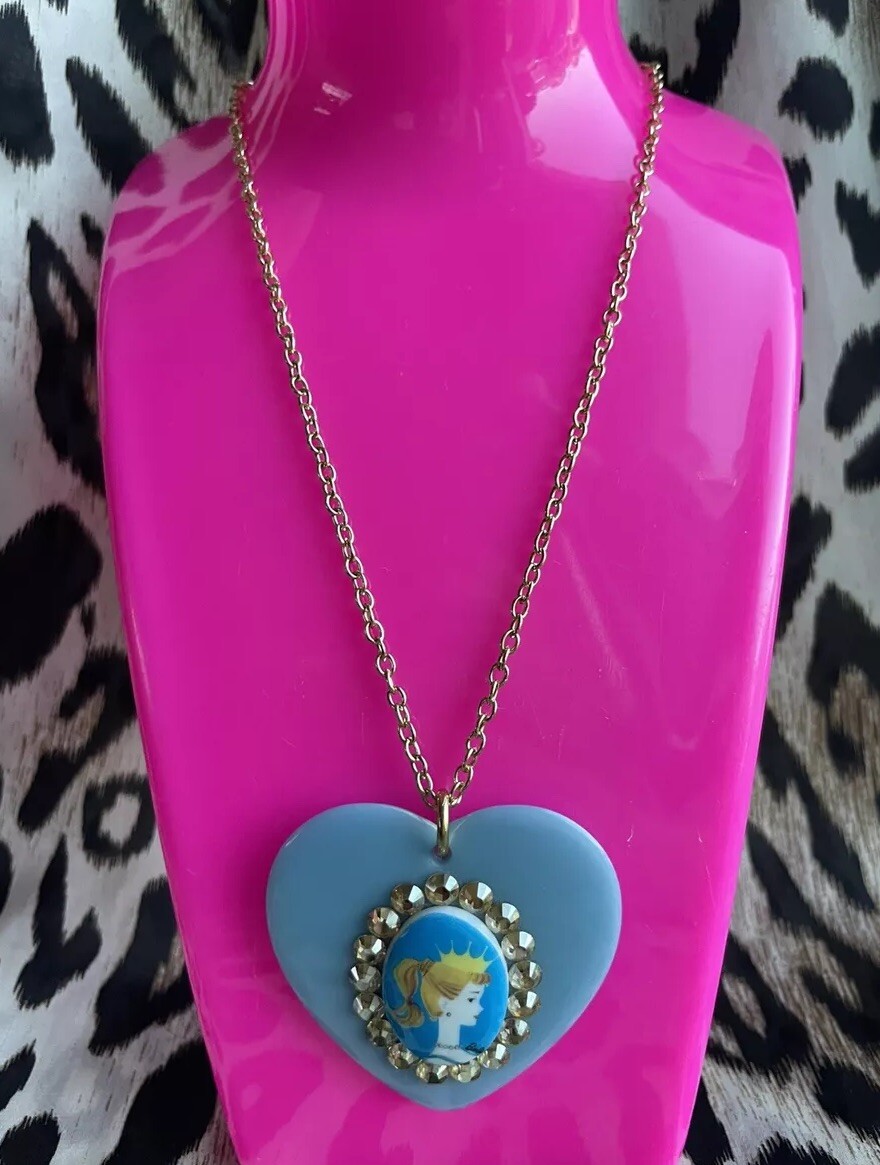 Tarina Tarantino Vintage Barbie Classic Circa 1959 Lucite Heart Cameo Necklace