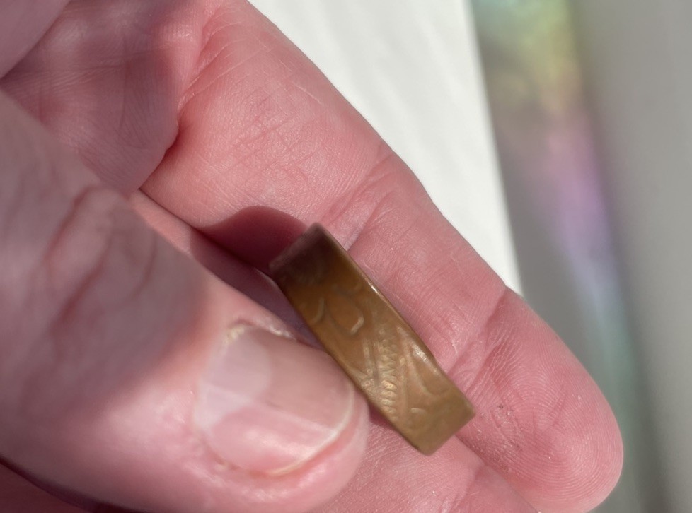 Vintage Copper Ring Adjustable Engraved Band Size U Thumb Middle Ringer Coin