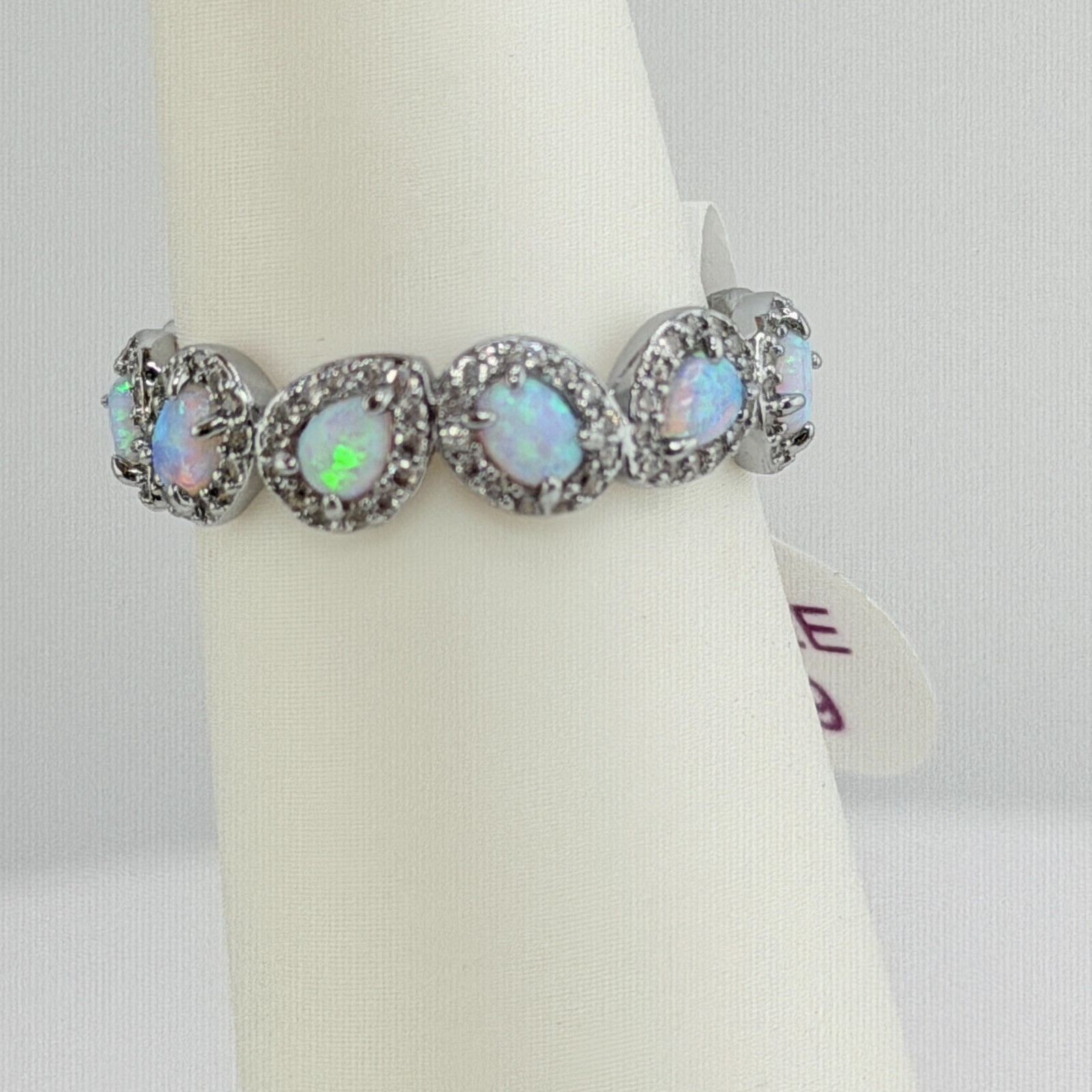 Bomb Party Sz 9 “Happiness In Sparkle” Frosted Fire Opal on Hematite RBP8290