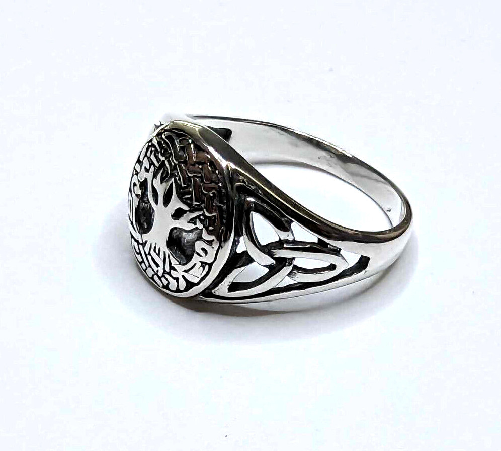Celtic Tree Of Life Sterling Silver Band Ring Size 5 to 10 NEW