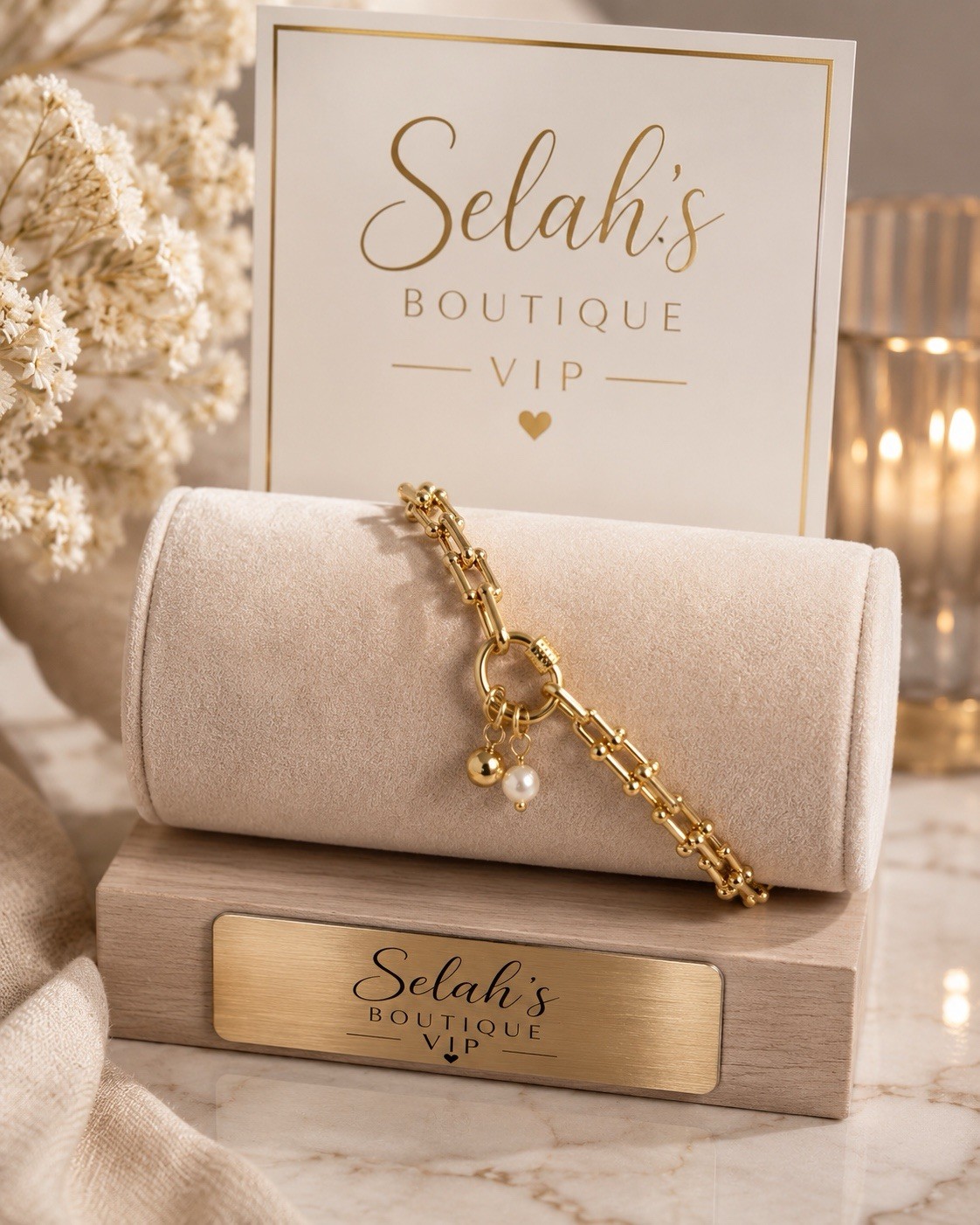 Elegant XP top quality none tarnished none fade bracelet with 2 beads