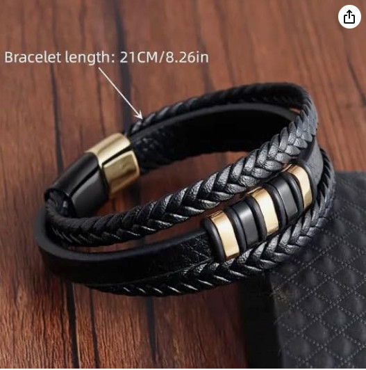 Bracelet w/box – Fashion Rugged & Stylish Multilayer Woven PU Leather Durable