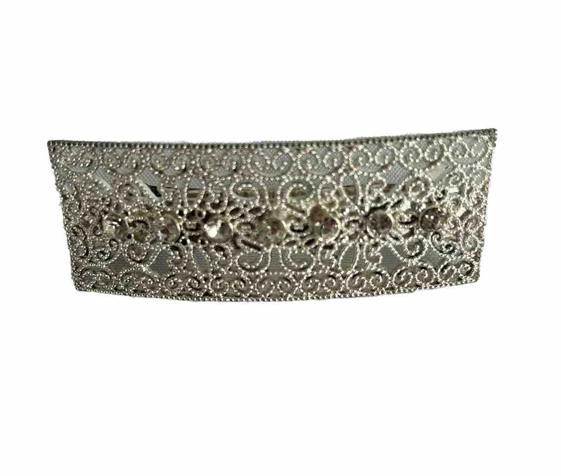 Silvertone and Rhinestone Fashion Barrett