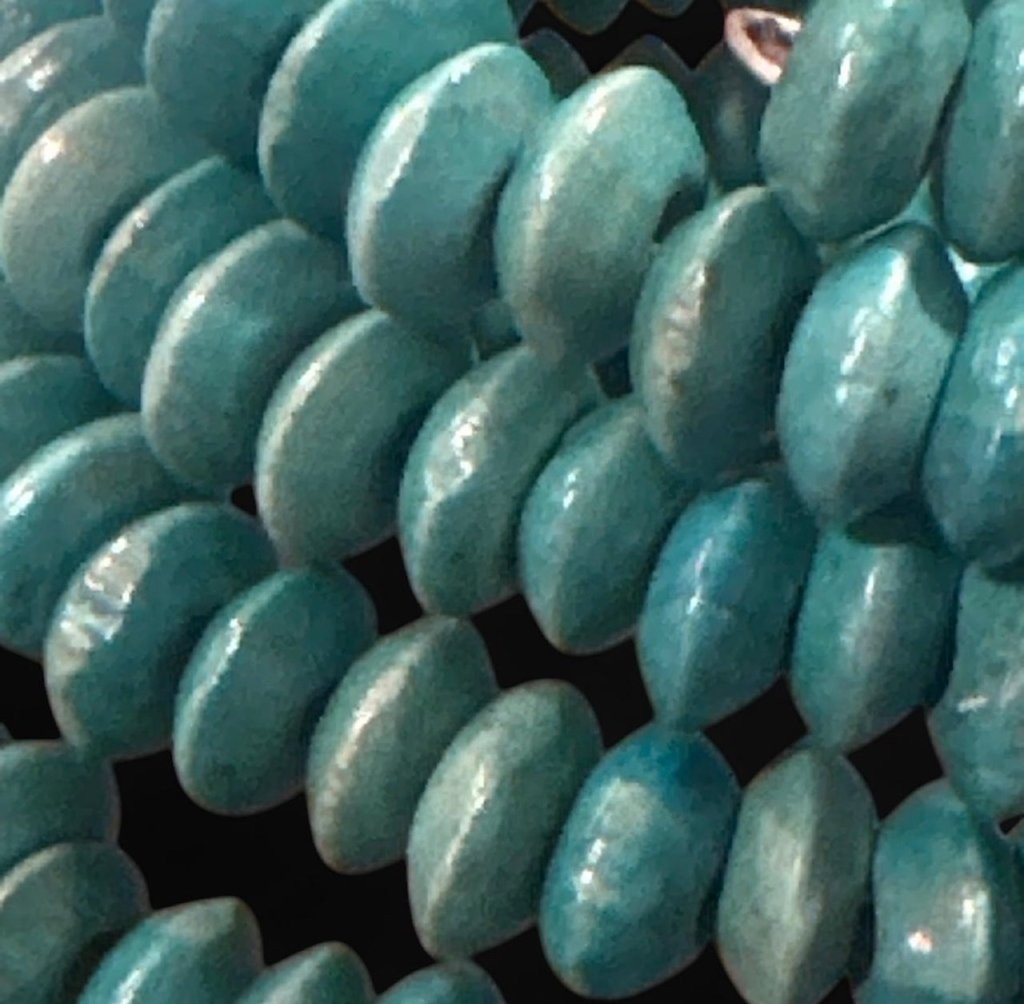Vintage Western Boho Handmade Turquoise Wooden Bead Memory Coil Bracelet