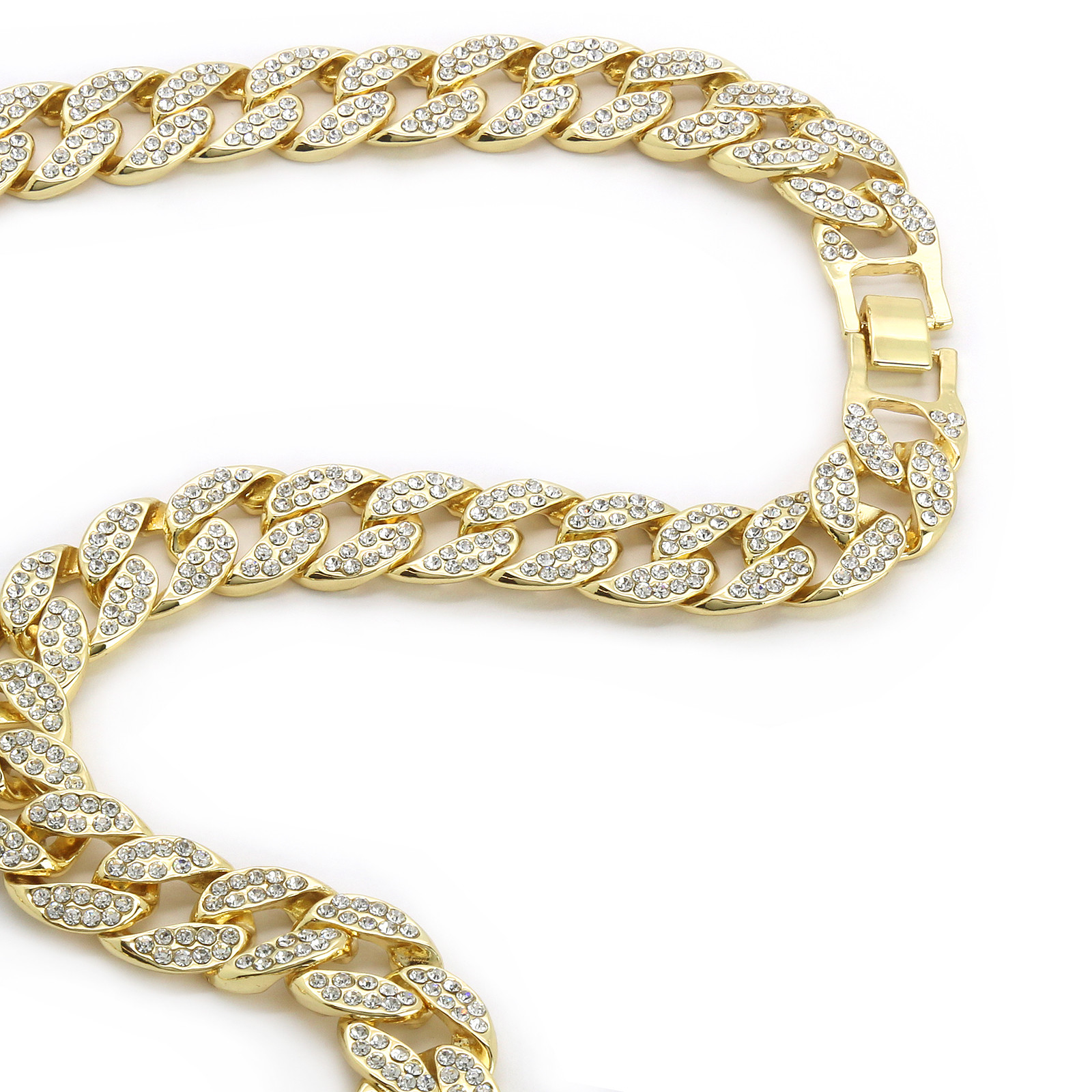 Miami Cuban Link 14k Gold Plated 14″-30″ Cubic-Zirconia Choker Hip Hop Chain
