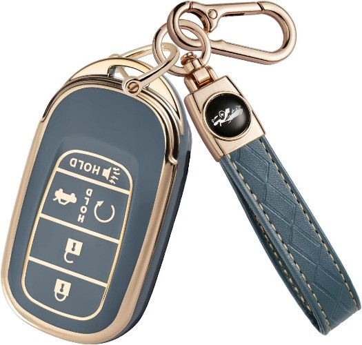 Soft TPU Key Fob Cover with Keychain, Key Case Shll Full Protec Color: A-blue