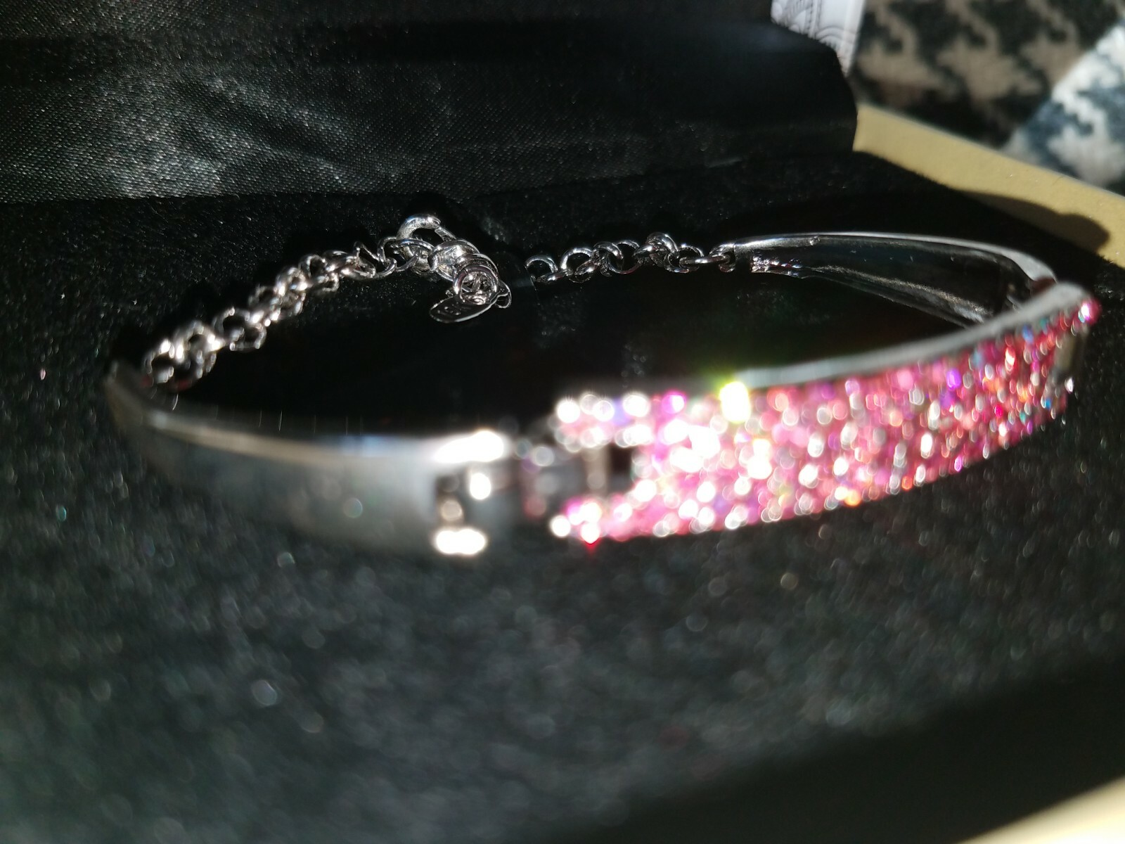 NIB PIERMONT JEWELS-B 1 Round adjustable chain Bracelet silver color in pink