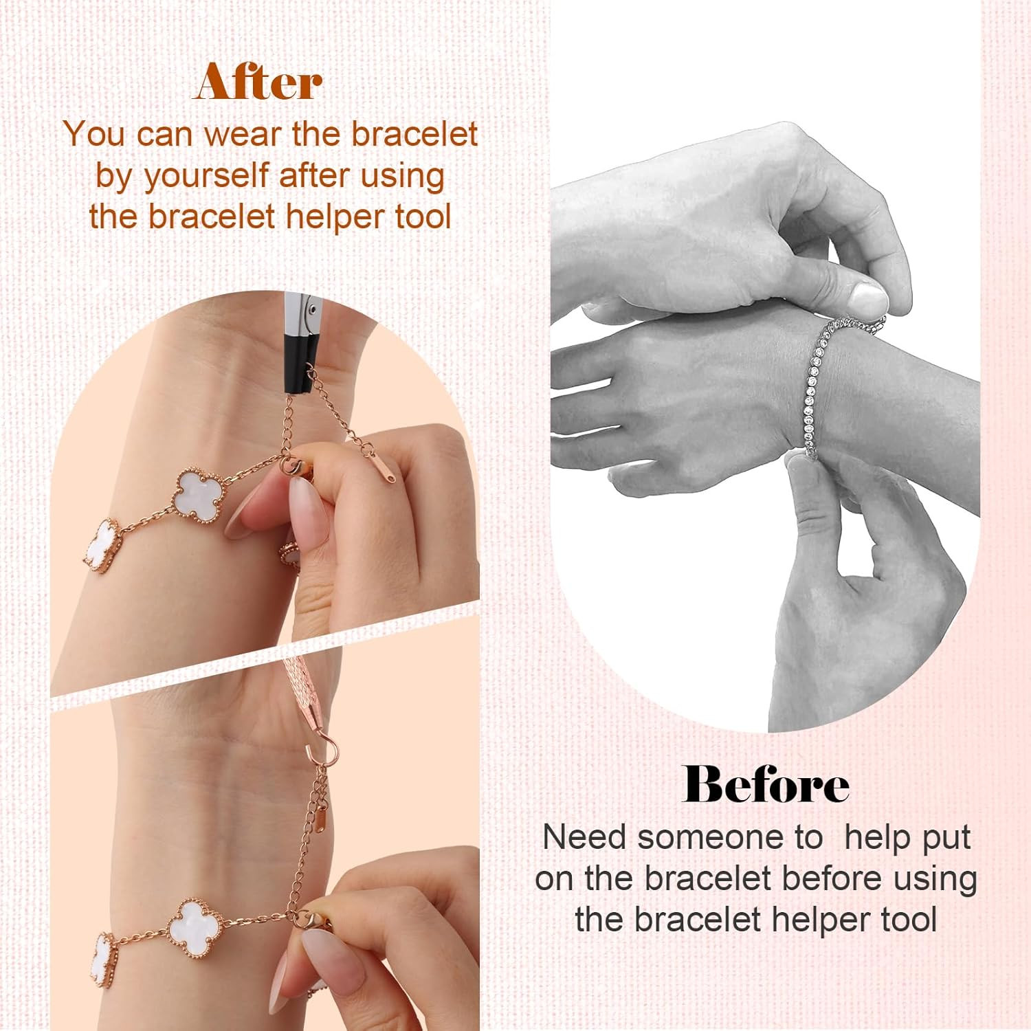 2 Pcs Bracelet Helper Tool, Portable Bracelet Helper Easy to Put on Yourself