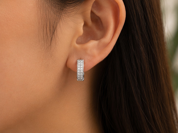 3Ct Round Cut Simulated Diamond Hoop Drop Earrings 14K Yellow Gold Plated