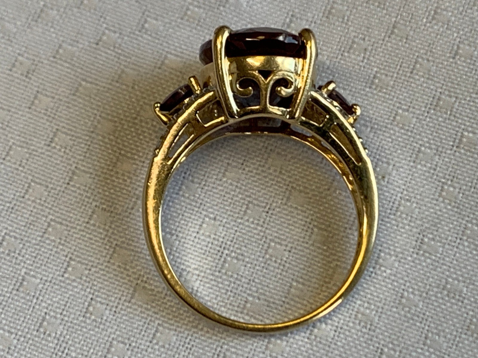 10K Yellow Gold Ring 4.62g Jewelry Size 7 Band Alexandrite Look Stone *READ*