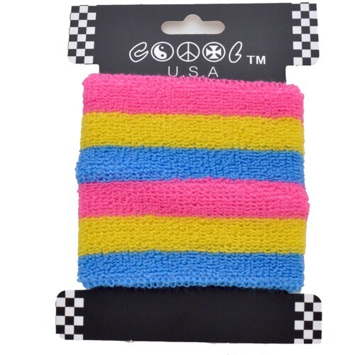 New Pansexual Gay Bi Pride Wrist Band Sweat Rainbow Loop Terry Wristband Band