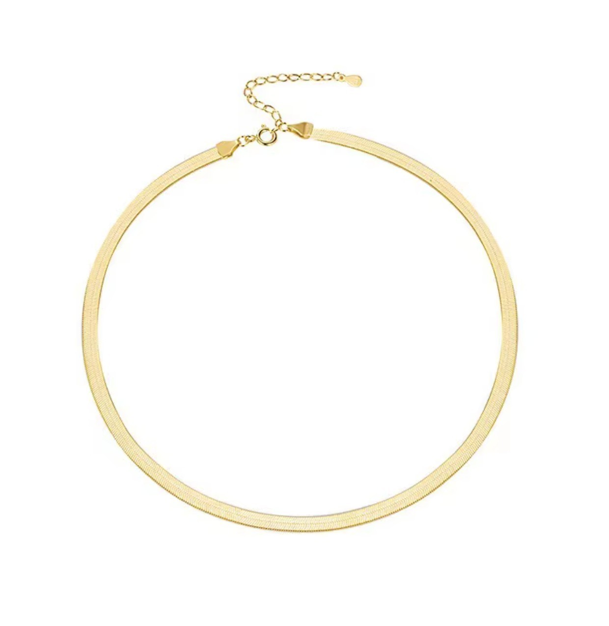 Gold/Silver Stainless Steel 3mm Flat Snake Chain ( 14 inch + 2 in) 35 + 5.5 cm