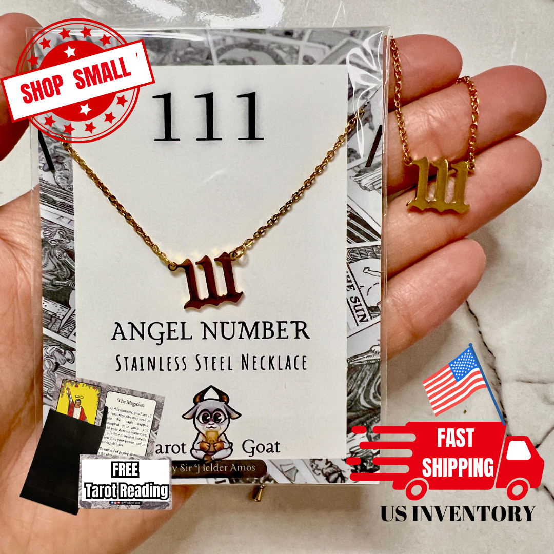 111 Angel Number Necklace Stainless Steel New Beginnings Men Woman Gift Ideas