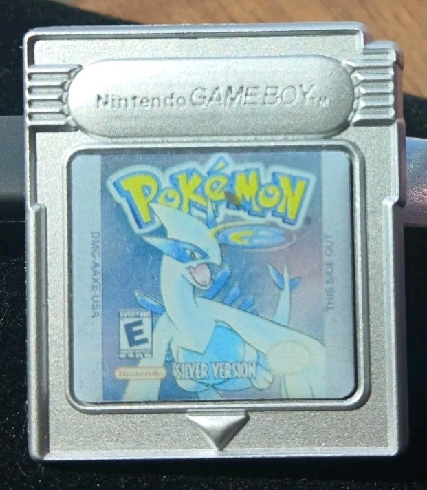 Pokemon Silver Custom Enamel Pin Version Cart Nintendo Game boy Cartridge 2000 X