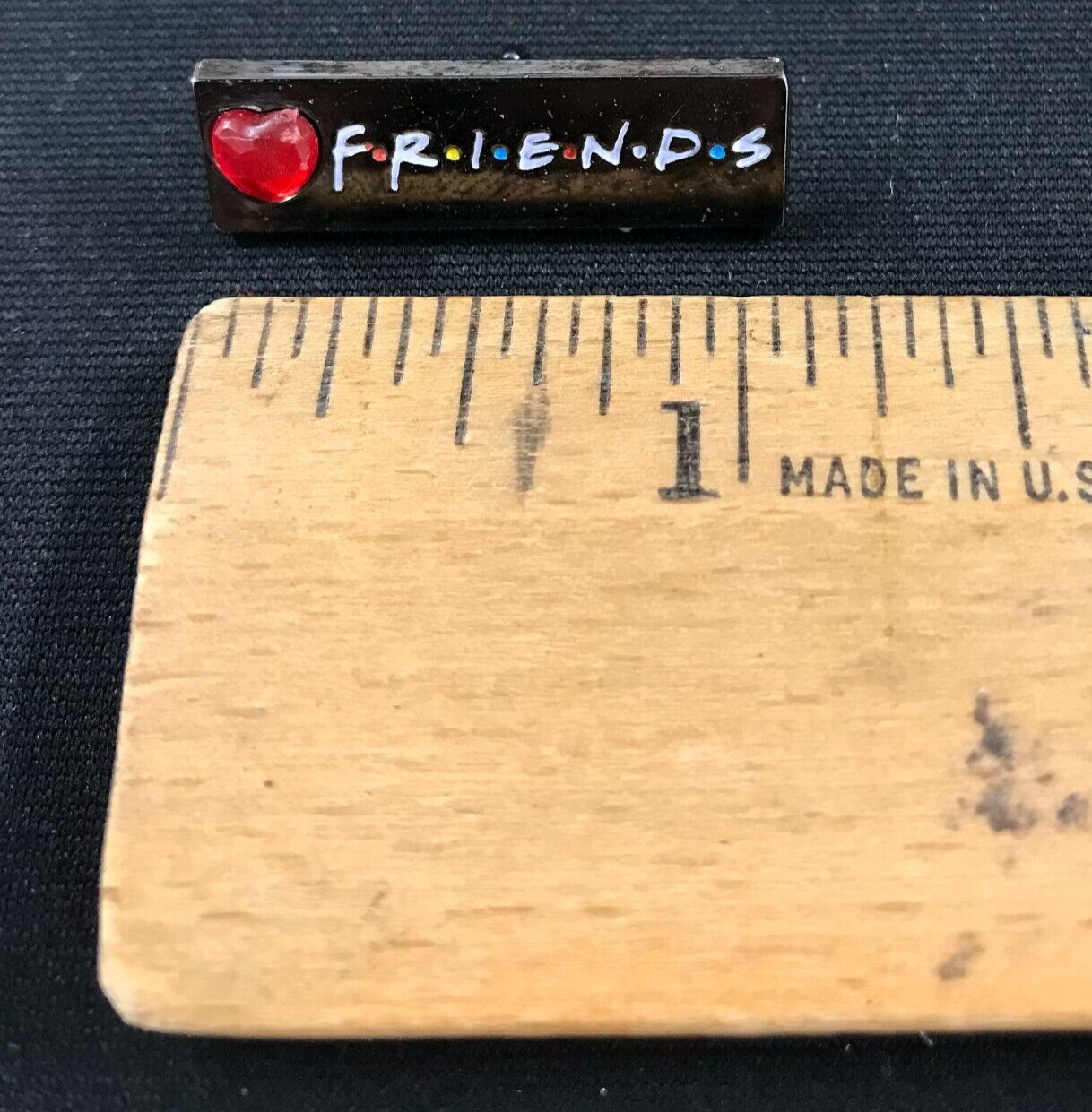 F.R.I.E.N.D.S Television Show Merch Metal Pin 1 &1/8″ Multicolor w/Red Heart TM!