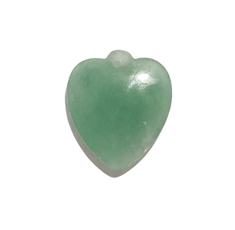 Pendant Jade Heart Green 23mm x 20mm