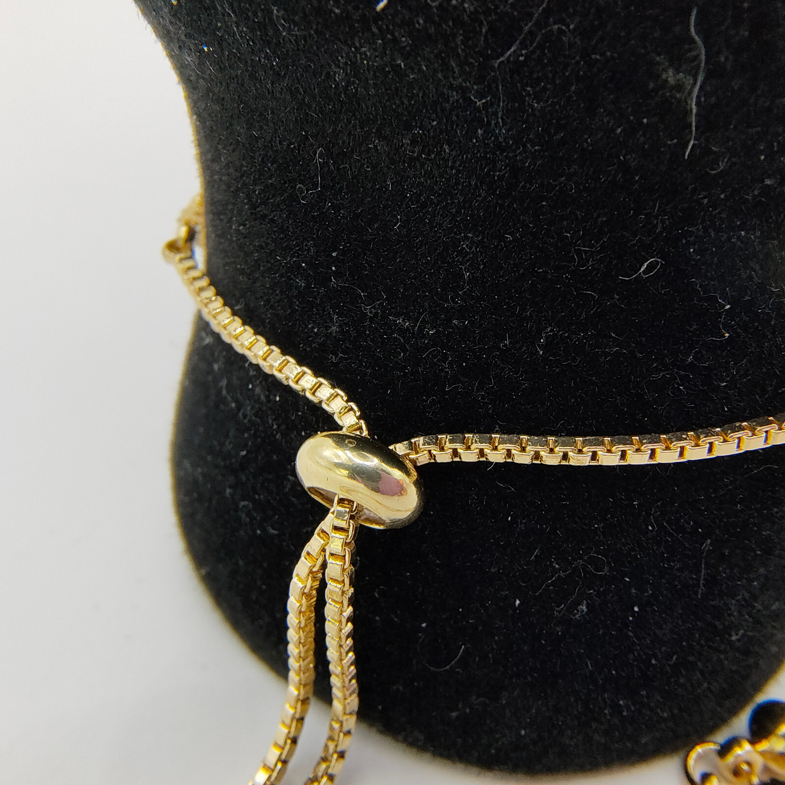 Tree of Life Adjustable Bolo Bracelet White Rhinestone Gold Tone Slider Chain