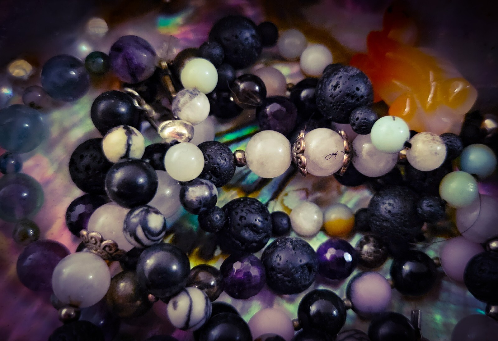 Three Gotcha Handmade Real Crystal Bracelet – Round Stone Beads, Recycled Spacer
