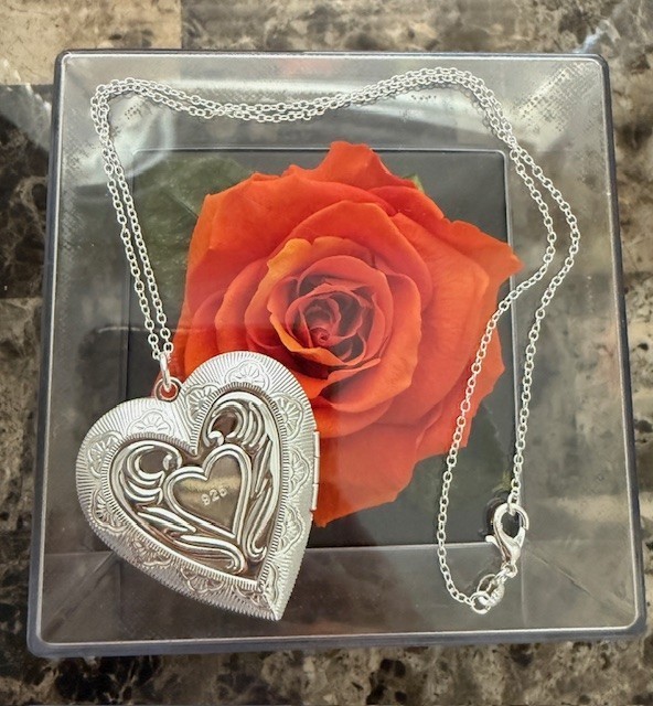 ❤️925 Sterling Silver Large Heart Shape Locket Necklace (Pendant + Chain)
