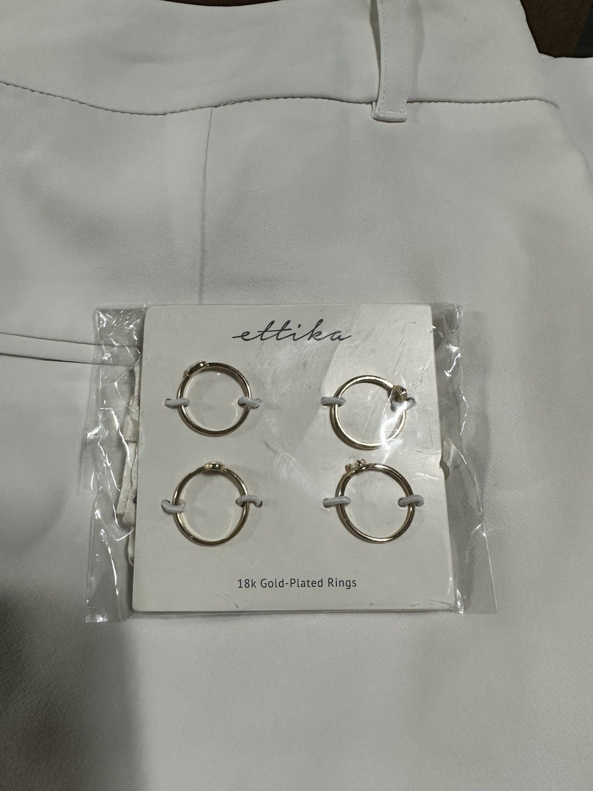 Ettika X Revolve 18 Carat Gold Plated Earrings And Rings Size 6 Gold New In Bag