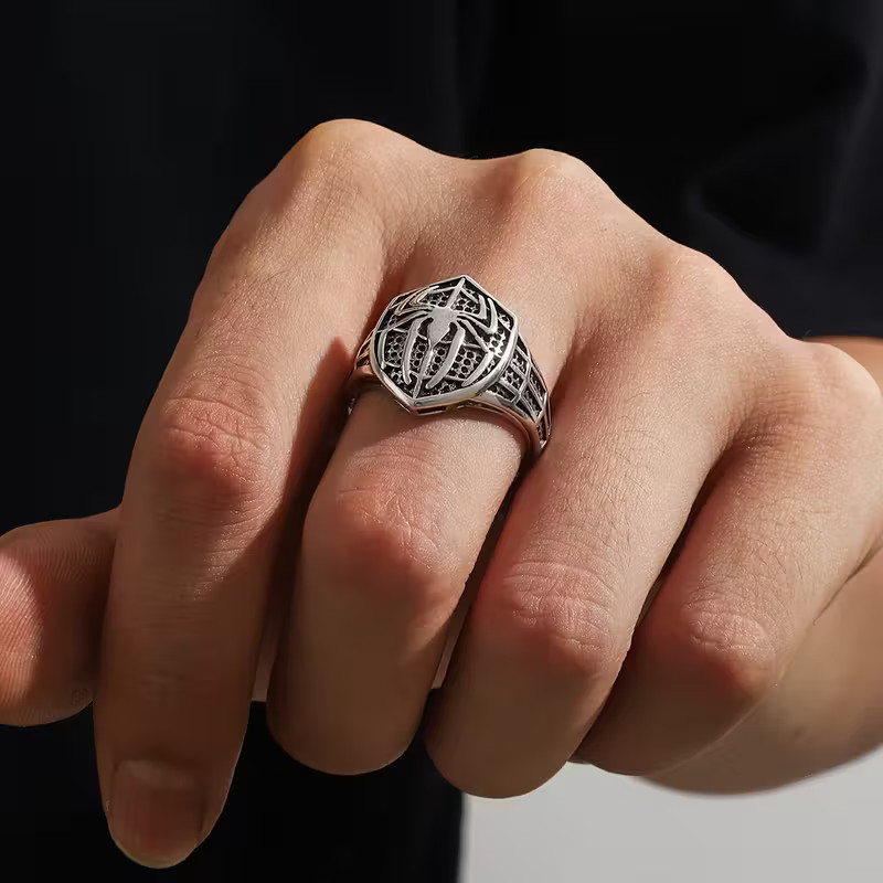 Spider-Man Costume Ring Adjustable Resizable Open Comics Hero Jewelry